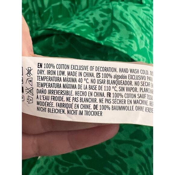 Hyacinth House by Tuckernuck Quidnet Ruffle Tiered Mini Dress Green Floral S - Picture 7 of 9